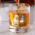 Acuarela Personalizada Retrato de Mascota 10 oz Rock Whiskey Glass con Texto y Nombre Boda Compromiso Regalo para Recién Casados Amantes de las Mascotas