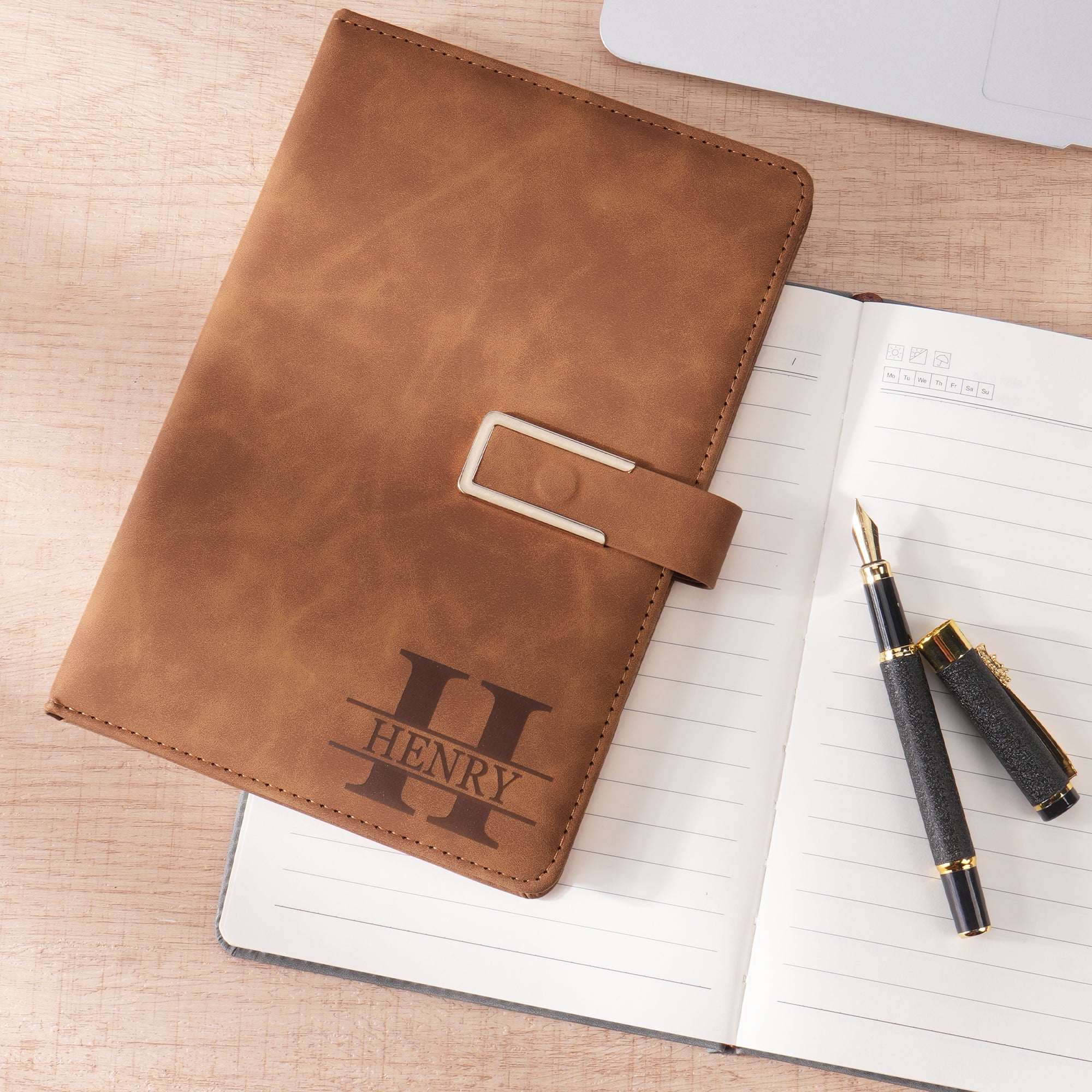 Personalizado Grabado Nombre Inicial Multicolor PU Cuaderno de cuero de uso diario Regalo de cumpleaños para la familia amigo Personal de negocios