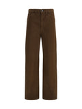 Lemaire Five-Pocket Twill Cotton Trousers — Brown