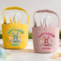 Feliz Pascua personalizada de punto estilo Peter Rabbit cesta con el nombre de almacenamiento diario de Pascua de Regalo para Niños Niñas