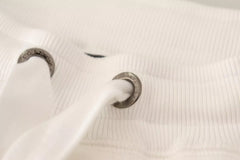 Men's White Cotton Logo Patch Sweatpants Jogging Pants