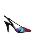 Women's Rainbow-Paneled Leather Pump Black