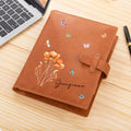 Personalizado Múltiples flores de acuarela PU cubierta del cuaderno de cuero con el nombre de Navidad Cumpleaños Regalo para Mujeres Amigos