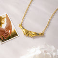 Collar personalizado Hand in Hand Pinky Promise con iniciales Dainty Jewelry Birthday Anniversary Gift for Couple Sister