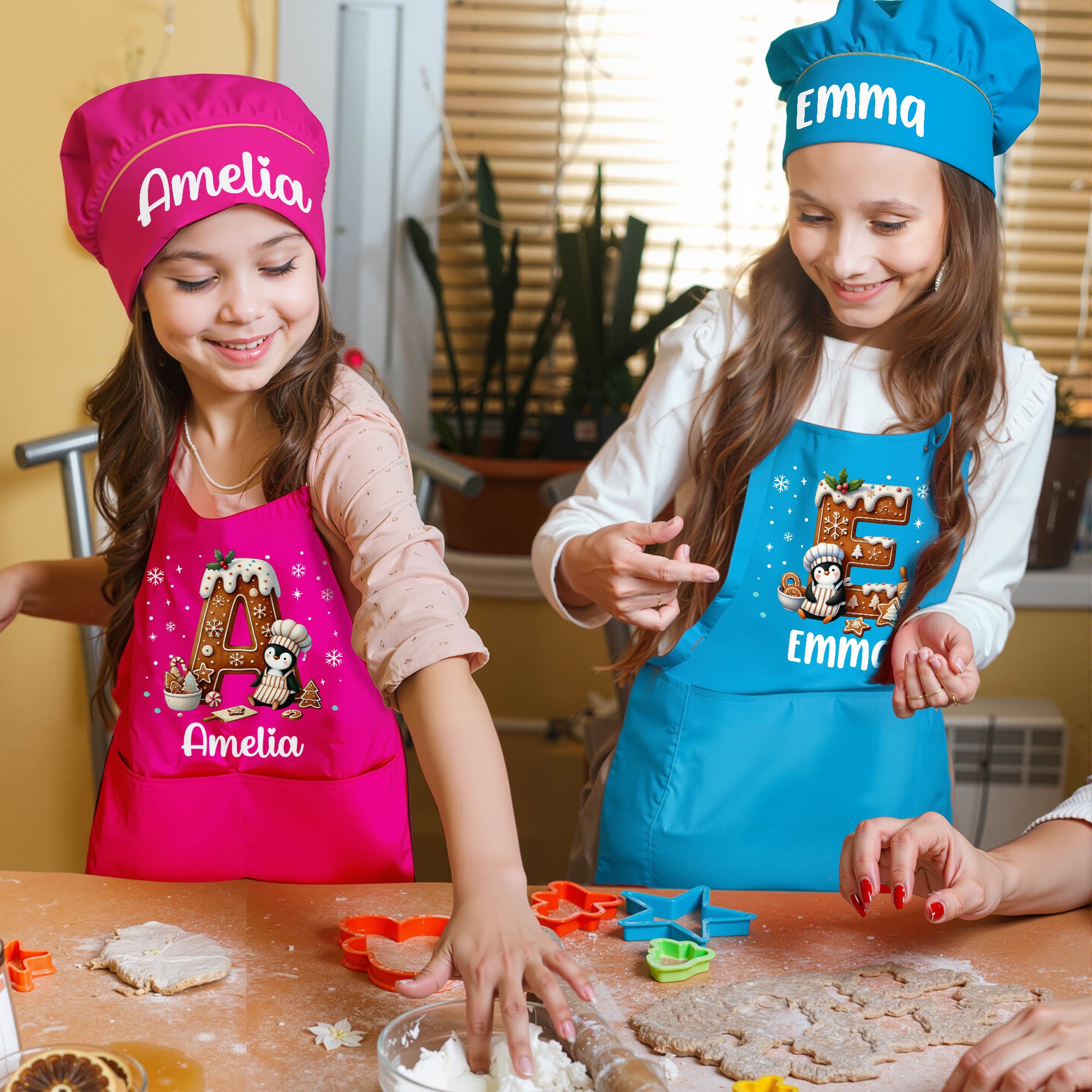 Delantal de cocina con bolsillo para niños, regalo de Navidad para niños y niñas.