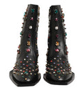 Black Crystal Embellished Men Short Boots Shoes 100lf