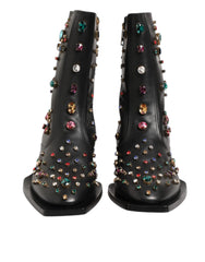 Black Crystal Embellished Men Short Boots Shoes 100lf