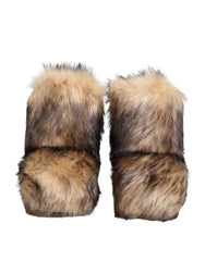 Brown Faux Skim Ski Fur Men Short Boots Shoes 78+ma