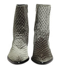 Men's Gray Cotton Velvet Mid Calf Short Boots Shoes Co+07+pl