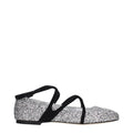Women's Gray Plastic Ballet Flats