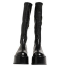 Men's Black Logo Plaque Over The Calf Boots Shoes Lamb+46lf