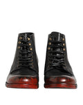 Men's Black Red Lace Up Short Ankle Boot Shoes And 100lf