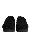 Dress Black Fur Leather Slippers Men Shoes Lamb+17lf