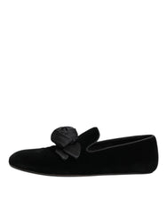 Men's Black Suede Cotton Rose Slip On Loafers Shoes Co+vi