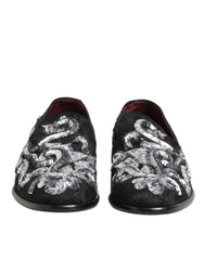 Black Silver Sequined Loafers Men Dress Shoes | Co+pl+vi
