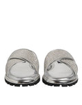 Men's Strass-Embellished Slipper Silver Goat