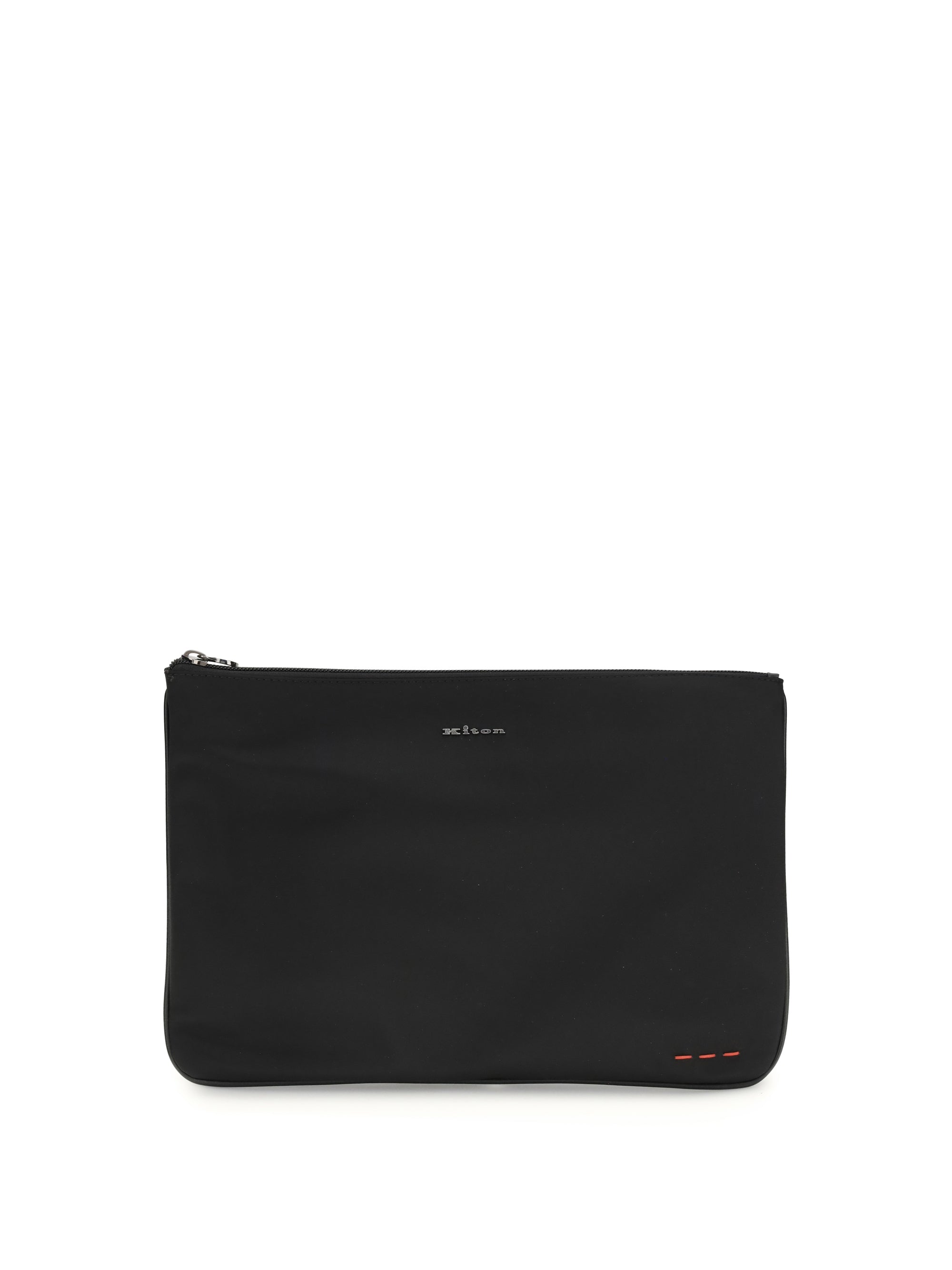 Kiton Fabric Clutch — Black