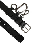 Men's Black Key Ring Clip Attachments Buckle Belt 100lf