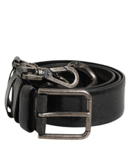 Men's Black Key Ring Clip Attachments Buckle Belt Horse