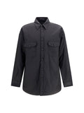 MM6 Maison Margiela Wool-Blend Padded Shirt — Gray