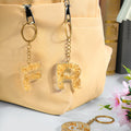 Llavero personalizado con iniciales en dorado para bolso Accesorio de viaje Regalo de cumpleaños para mujeres Niñas