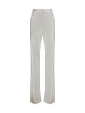 Tom Ford Bias-Cut Silk-Viscose Trousers — White