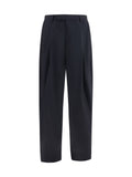 Giorgio Armani Virgin Wool Tailored Trousers — Navy