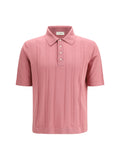 Piacenza Cashmere Cotton Knit Polo — Pink