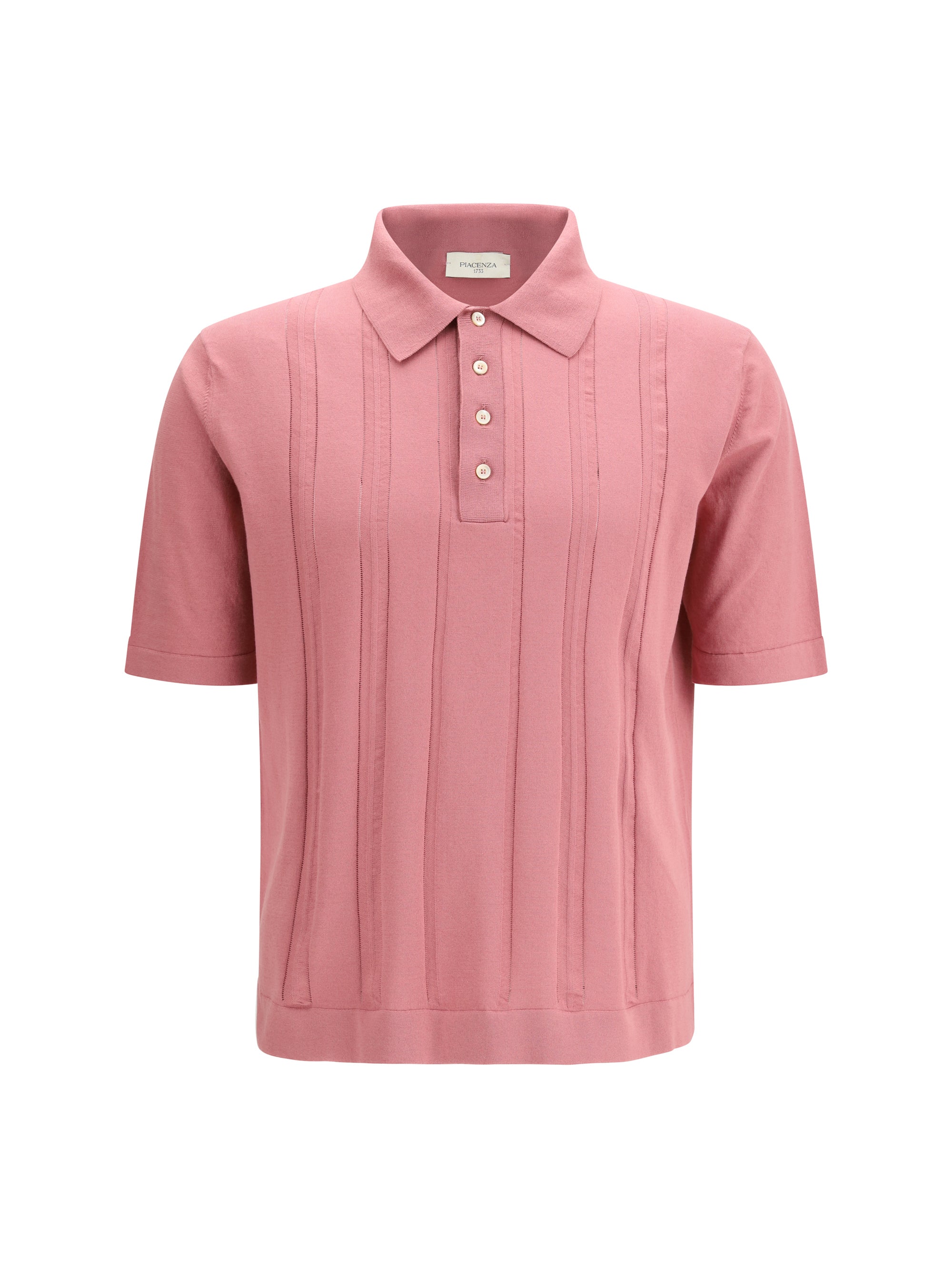 Piacenza Cashmere Cotton Knit Polo — Pink
