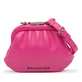 Mini Grained Calfskin Cloud Coin Purse On Strap