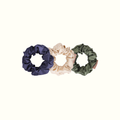 Lot de 3 chouchous (champagne, vert sauge, bleu nuit) - le moyen