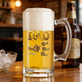 Vaso de Cerveza Personalizado 1-9 Nombres de Papá con Asa Regalo de Cumpleaños del Día del Padre para Papá Abuelo Amante de la Cerveza