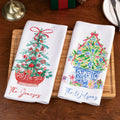 Personalizada Chinoiserie Árbol de Navidad Diseño Suave Waffle Toalla de Té con Texto Navidad Aniversario Regalo para la Familia Amigos