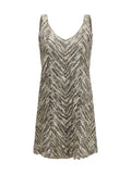 Brunello Cucinelli All-Over Sequin Dress — Brown