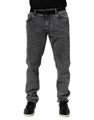 Men's Gray Cotton Denim Jeans