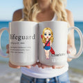Taza de Cerámica Personalizada con el Nombre del Personaje Salvavidas de Dibujos Animados con una Cita Graciosa Uso Diario Apreciar el Cumpleaños Salvavidas Regalo para Salvavidas