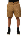 Men's Brown Cotton Stretch Logo Cargobermuda Shorts Co+02