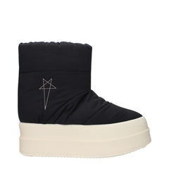 Women's Black Fabric Ankle Boots