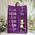 Biblia Personalizada Dios Dice Yo Soy Personaje de Caricatura Manta Suave con Nombre Cumpleaños Regalo Religioso de Bautizo para Cristianos Familia