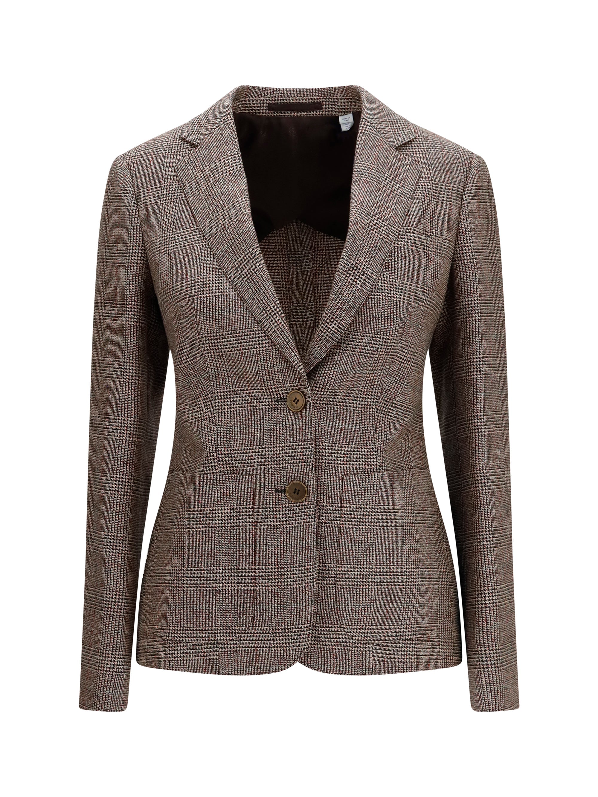 Burberry Wool and Linen Check Blazer — Beige