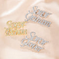 Personalizado Bling Nombre Solapa Broche Traje Accesorio Regalo de cumpleaños para los nuevos miembros de la hermandad niñas
