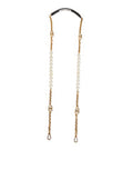 Women's Black Leather Gold Chain Bag Accessory Shoulder Strap Real Brass+plastic+40lf