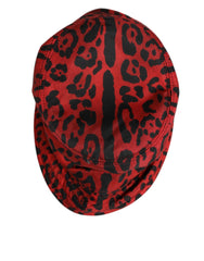 Men's Leopard Print Bucket Hat Red Polyamide