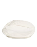 Men's Flat Cap White Cotton Elastane