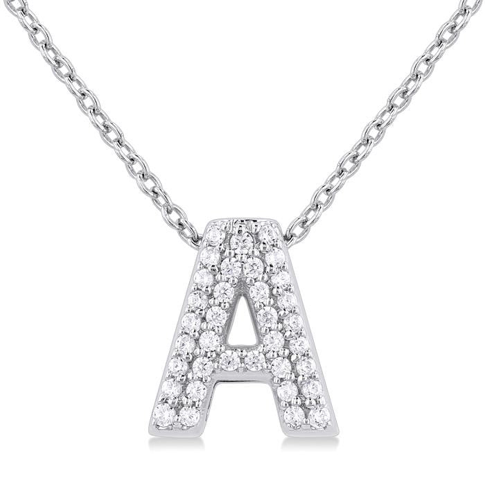 Diamond Pavé Bubble Letter Necklace