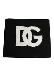 Black D&g Logo Cashmere Knitted Men One Size Scarf And White 01+pa+ws