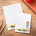 Personalizado lindo lápiz de dibujos animados de enseñanza de caracteres 40 hojas blocs de notas con texto Día del Maestro de vuelta a la escuela Gratitud regalo de cumpleaños para los profesores