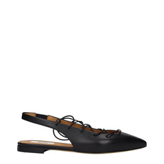 Women's Black Leather Flats
