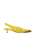 Women's Yellow Leather Flat Sandals