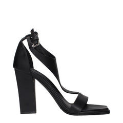 Women's Leather Block Heel Black